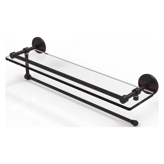 Allied Brass Prestige Skyline 22" x 5" Venetian Bronze Solid Brass Paper Towel Holder With 22" Gallery Glass Shelf