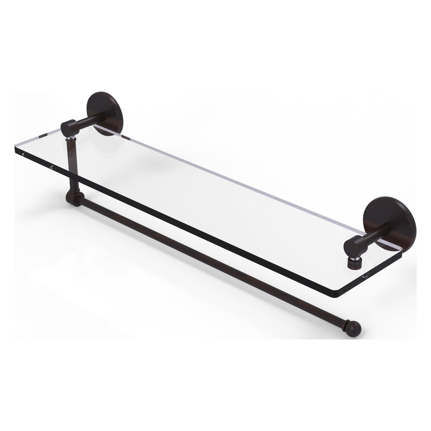 Allied Brass Prestige Skyline 22" x 5" Venetian Bronze Solid Brass Paper Towel Holder With 22" Glass Shelf