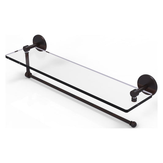 Allied Brass Prestige Skyline 22" x 5" Venetian Bronze Solid Brass Paper Towel Holder With 22" Glass Shelf