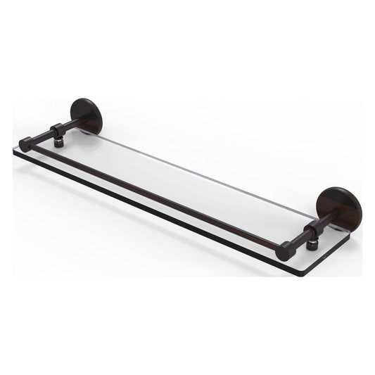 Allied Brass Prestige Skyline 22" x 5" Venetian Bronze Solid Brass Tempered Glass Shelf With Gallery Rail
