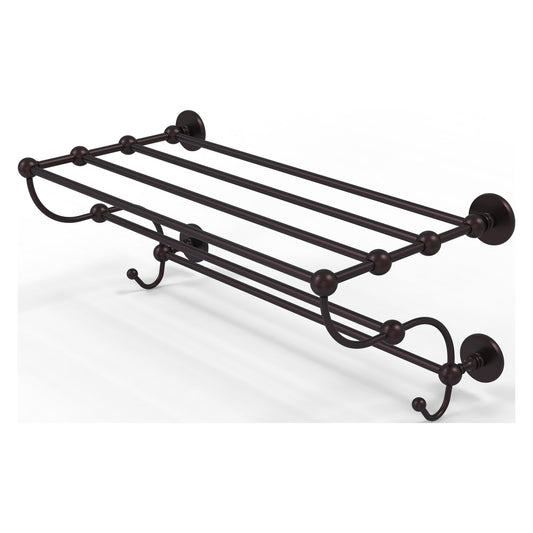 Allied Brass Prestige Skyline 24" x 14" Antique Bronze Solid Brass Train Rack Towel Shelf