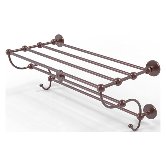 Allied Brass Prestige Skyline 24" x 14" Antique Copper Solid Brass Train Rack Towel Shelf