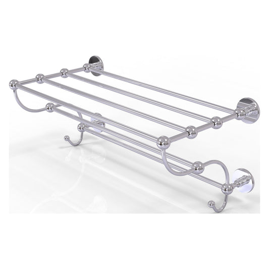Allied Brass Prestige Skyline 24" x 14" Polished Chrome Solid Brass Train Rack Towel Shelf