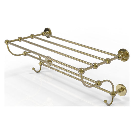 Allied Brass Prestige Skyline 24" x 14" Unlacquered Brass Solid Brass Train Rack Towel Shelf
