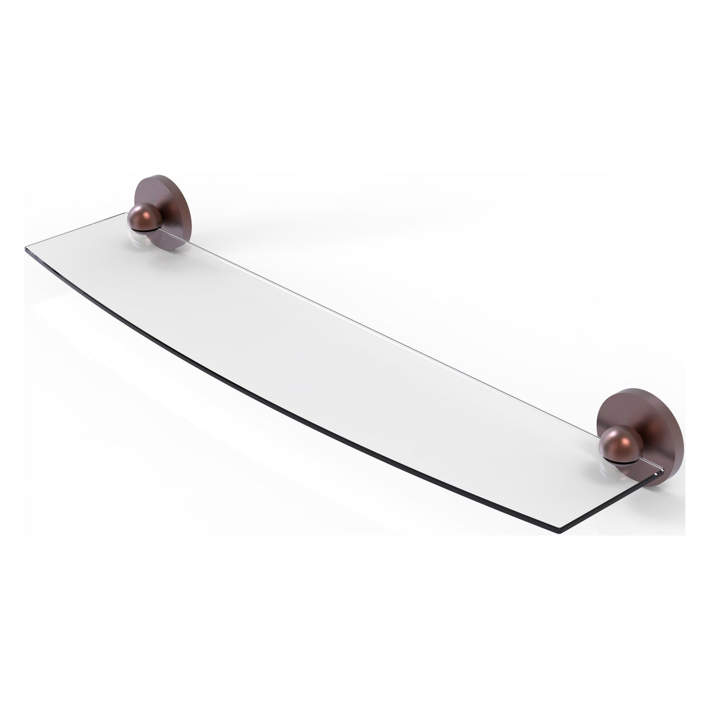 Allied Brass Prestige Skyline 24" x 5" Antique Copper Solid Brass Glass Shelf