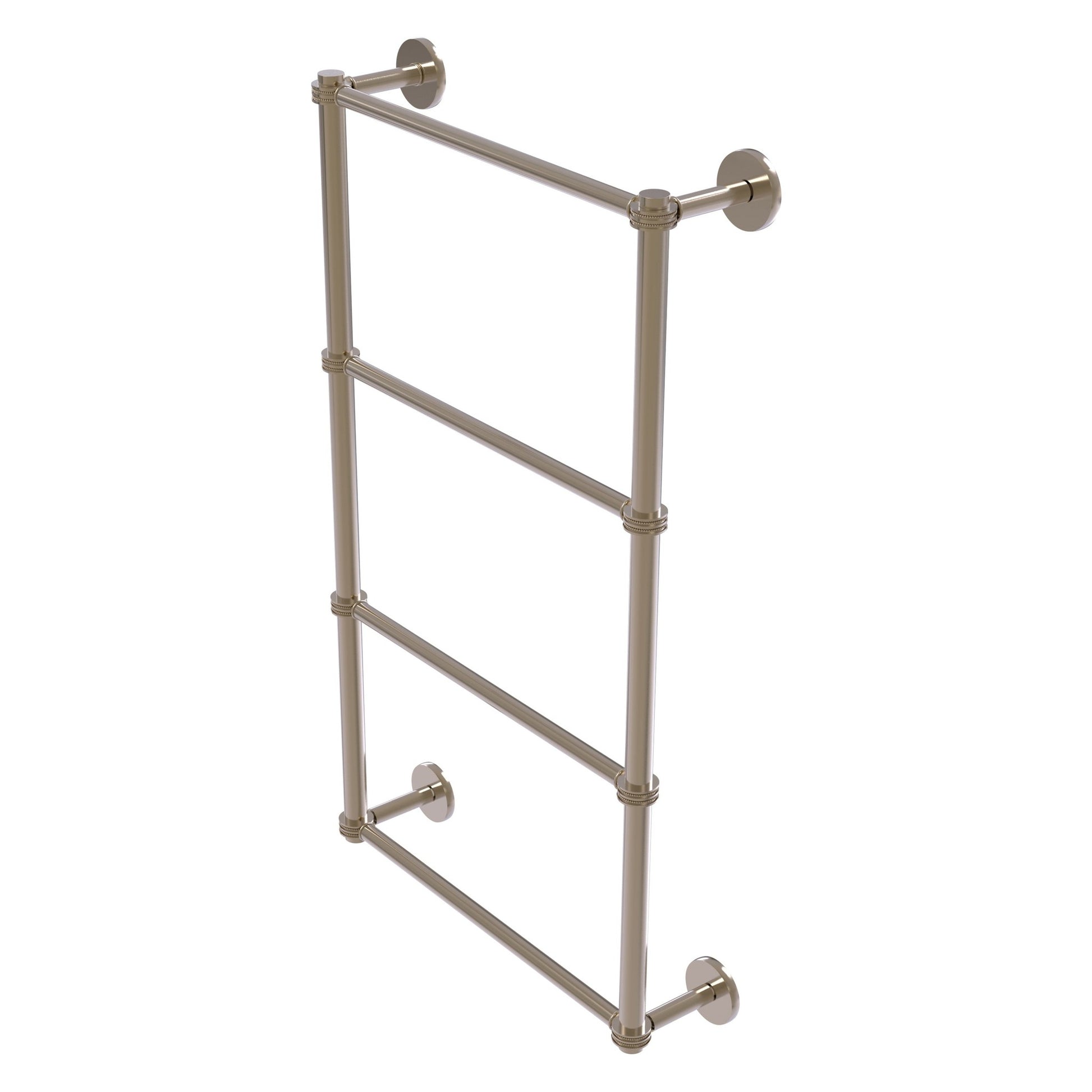 Allied Brass Prestige Skyline 24" x 5" Antique Pewter Solid Brass 4-Tier Ladder Towel Bar With Dotted Detail