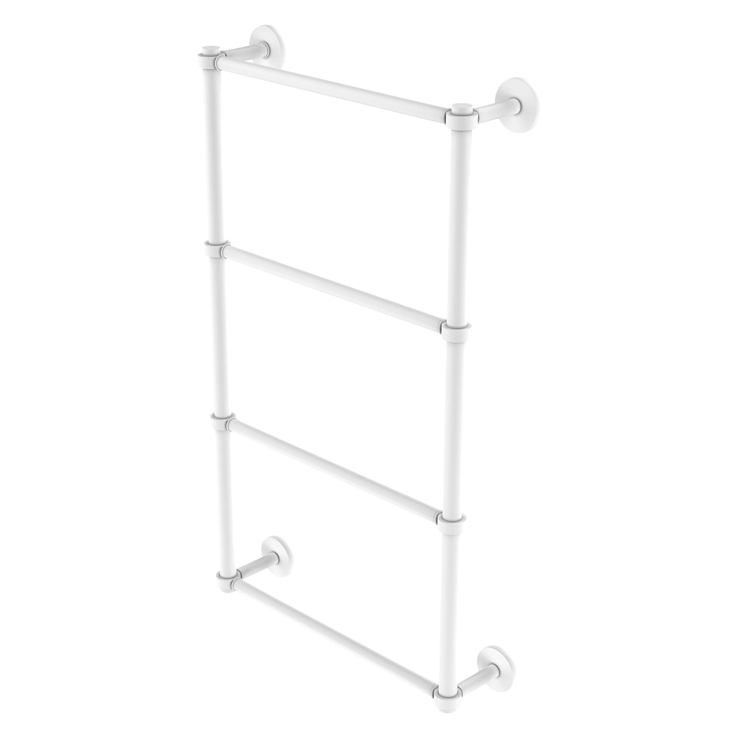 Allied Brass Prestige Skyline 24" x 5" Matte White Solid Brass 4-Tier Ladder Towel Bar