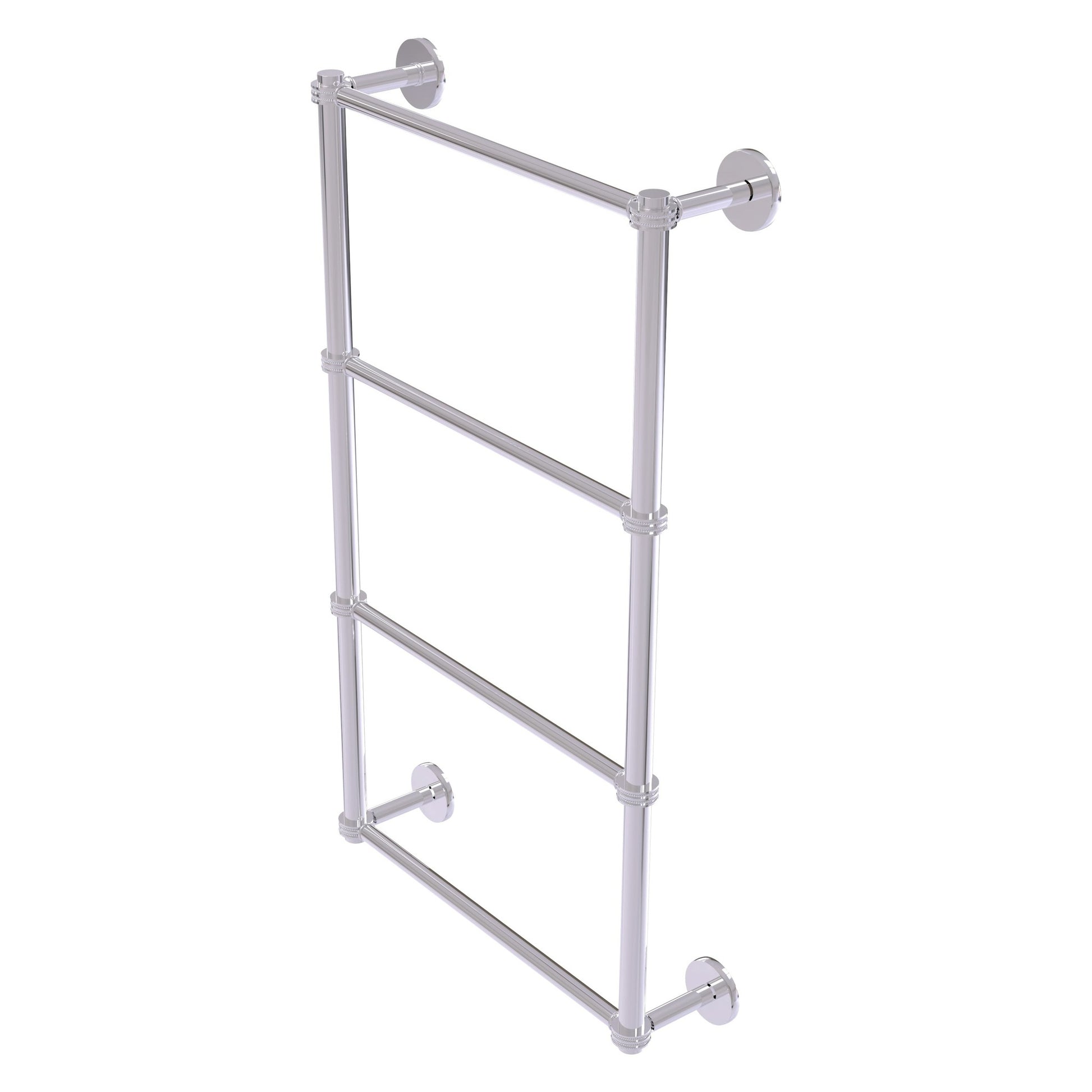 Allied Brass Prestige Skyline 24" x 5" Polished Chrome Solid Brass 4-Tier Ladder Towel Bar With Dotted Detail