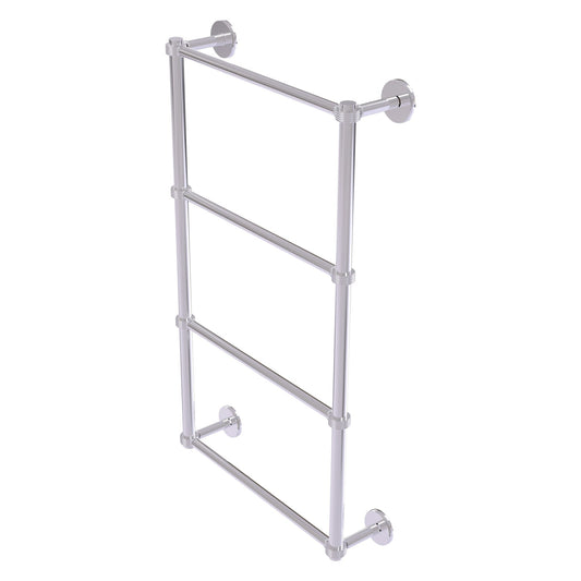 Allied Brass Prestige Skyline 24" x 5" Polished Chrome Solid Brass 4-Tier Ladder Towel Bar With Grooved Detail