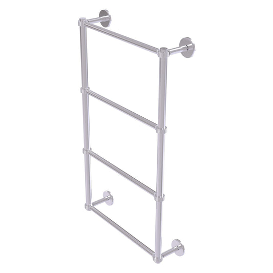 Allied Brass Prestige Skyline 24" x 5" Satin Chrome Solid Brass 4-Tier Ladder Towel Bar With Grooved Detail