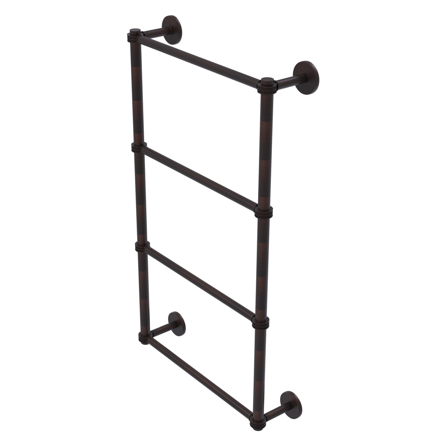 Allied Brass Prestige Skyline 24" x 5" Venetian Bronze Solid Brass 4-Tier Ladder Towel Bar With Dotted Detail