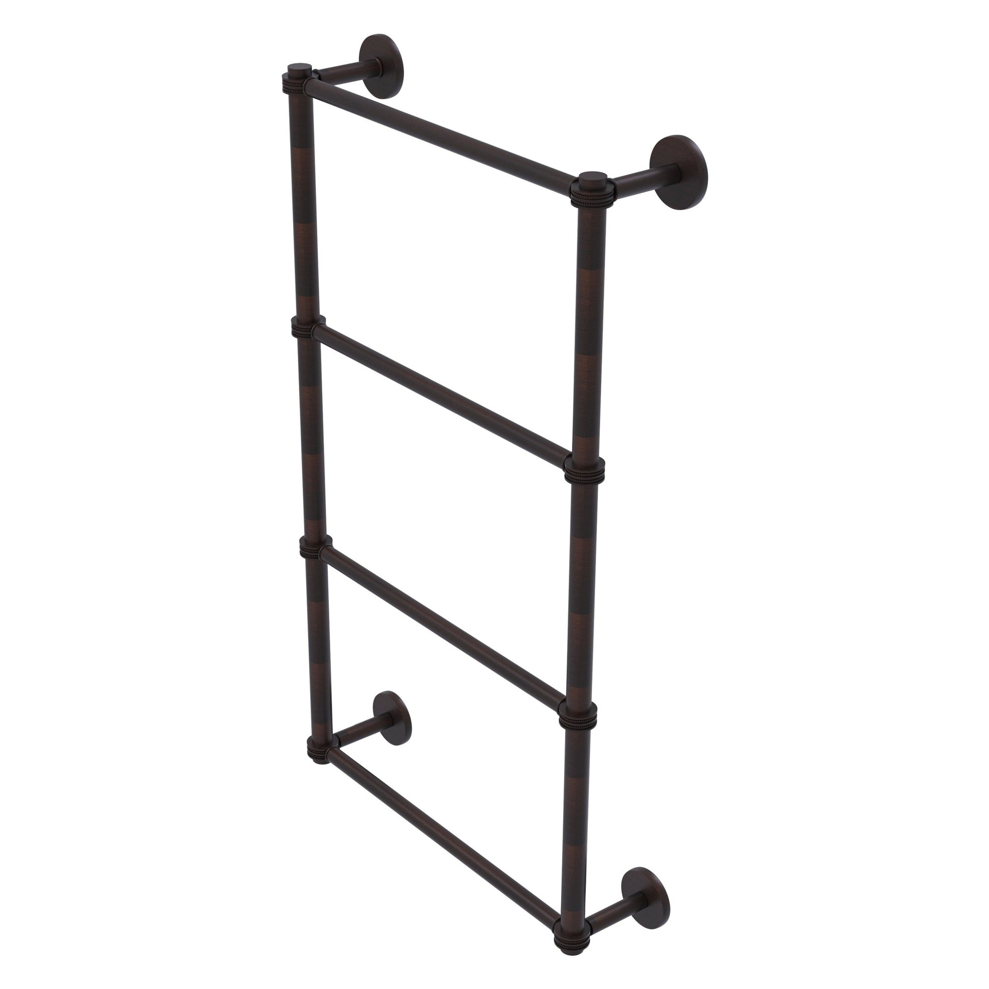 Allied Brass Prestige Skyline 24" x 5" Venetian Bronze Solid Brass 4-Tier Ladder Towel Bar With Dotted Detail