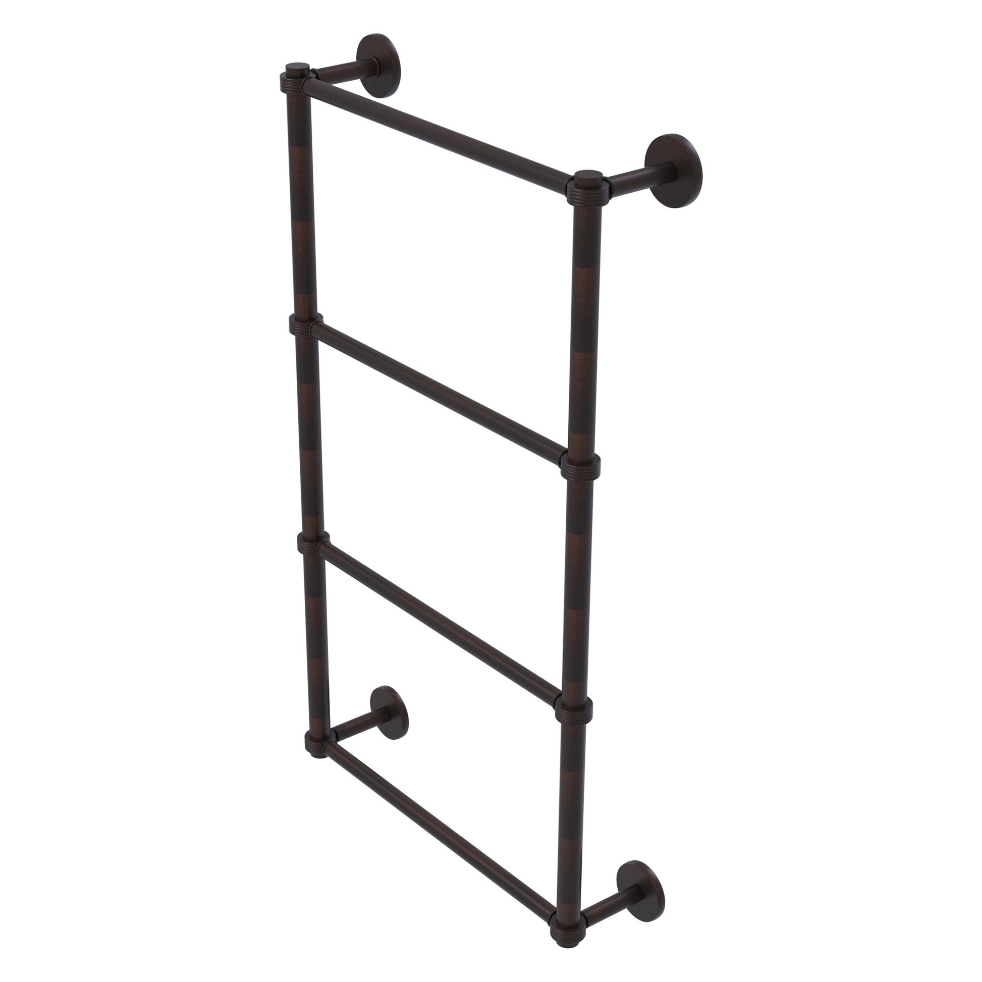 Allied Brass Prestige Skyline 24" x 5" Venetian Bronze Solid Brass 4-Tier Ladder Towel Bar With Grooved Detail