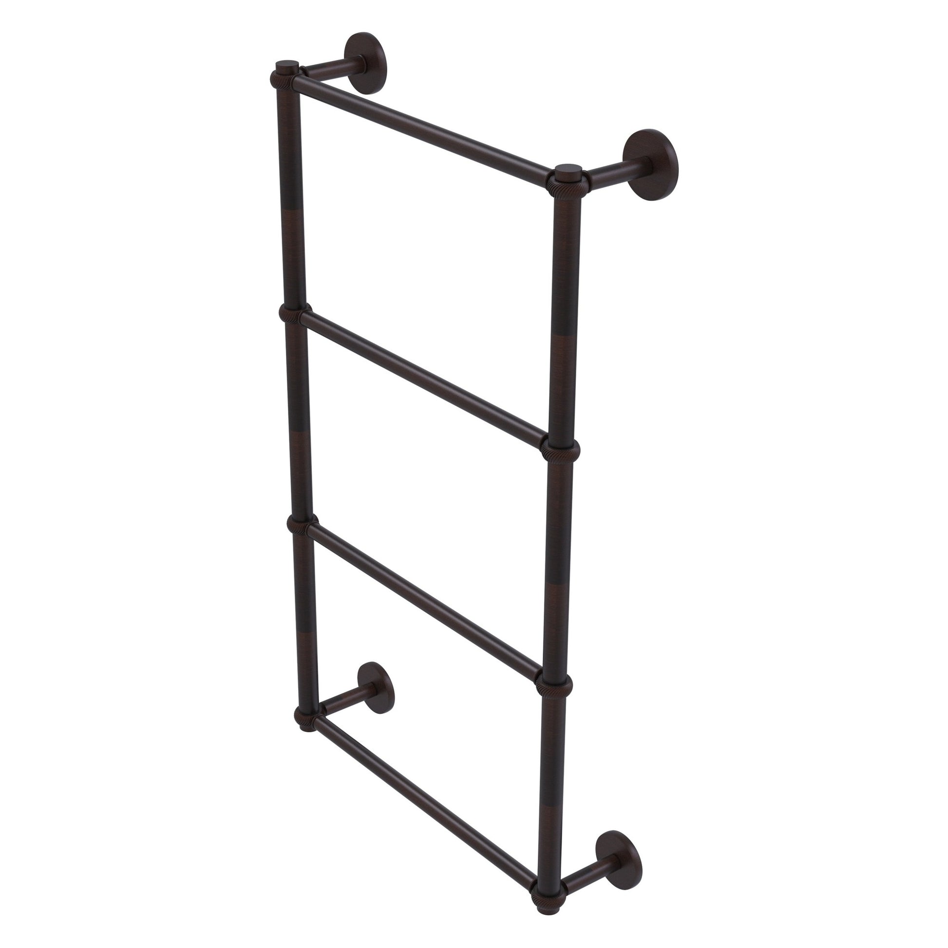 Allied Brass Prestige Skyline 24" x 5" Venetian Bronze Solid Brass 4-Tier Ladder Towel Bar With Twisted Detail