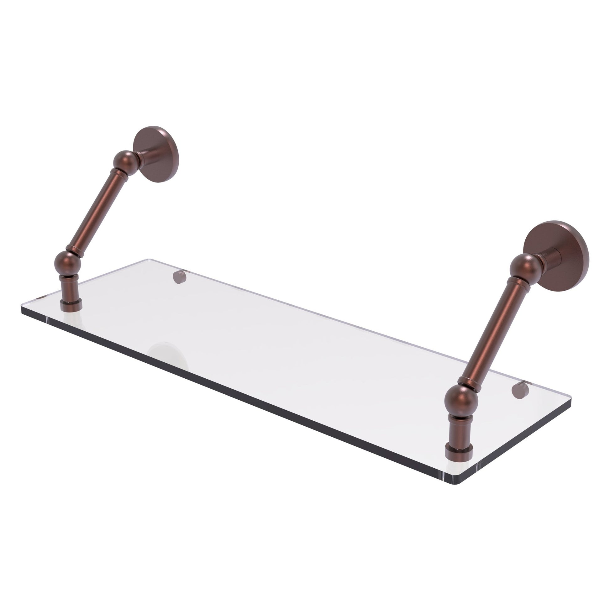 Allied Brass Prestige Skyline 24" x 8" Antique Copper Solid Brass Floating Glass Shelf