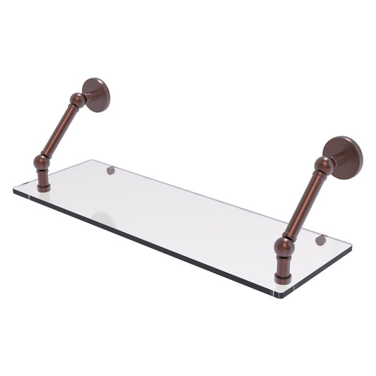 Allied Brass Prestige Skyline 24" x 8" Antique Copper Solid Brass Floating Glass Shelf