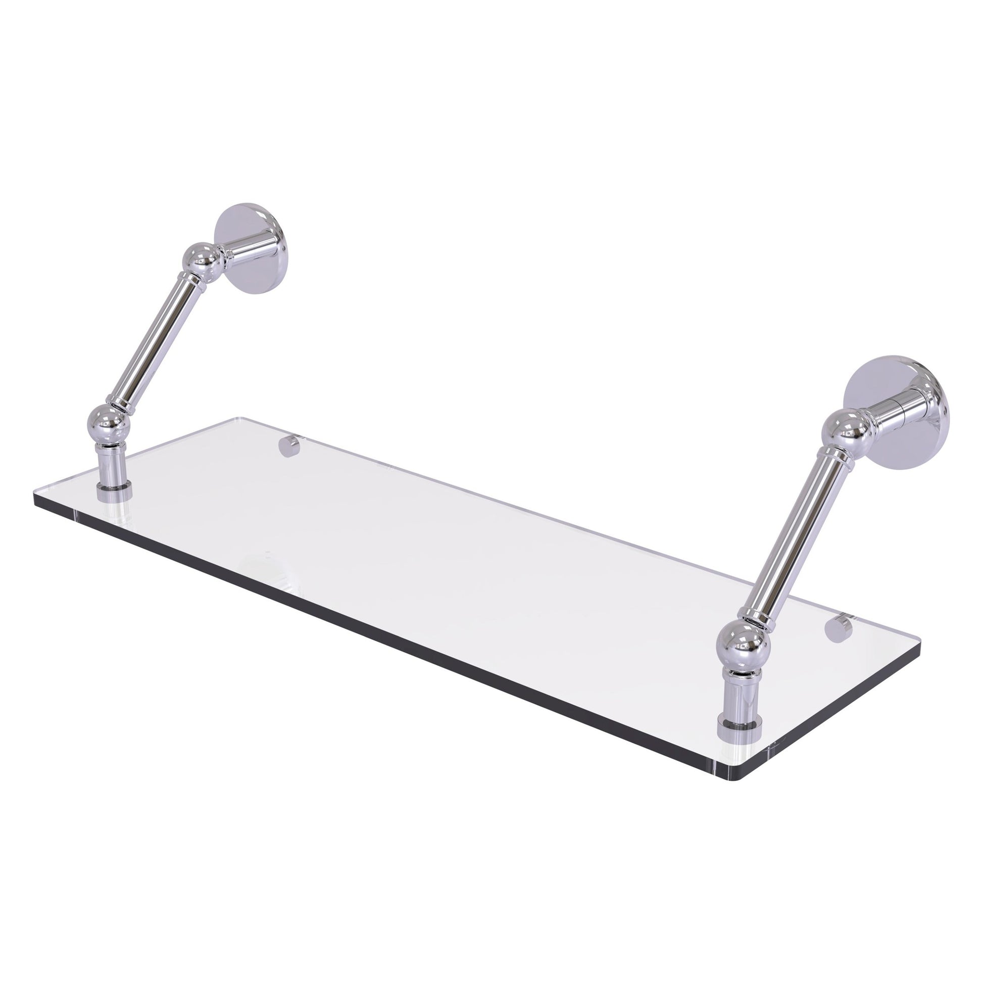 Allied Brass Prestige Skyline 24" x 8" Polished Chrome Solid Brass Floating Glass Shelf