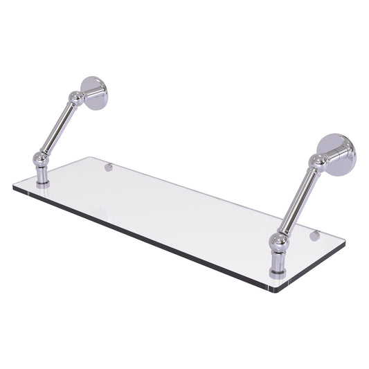 Allied Brass Prestige Skyline 24" x 8" Polished Chrome Solid Brass Floating Glass Shelf