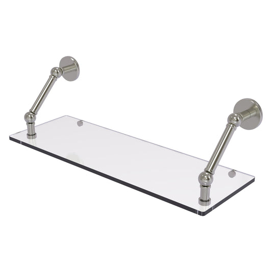 Allied Brass Prestige Skyline 24" x 8" Satin Nickel Solid Brass Floating Glass Shelf