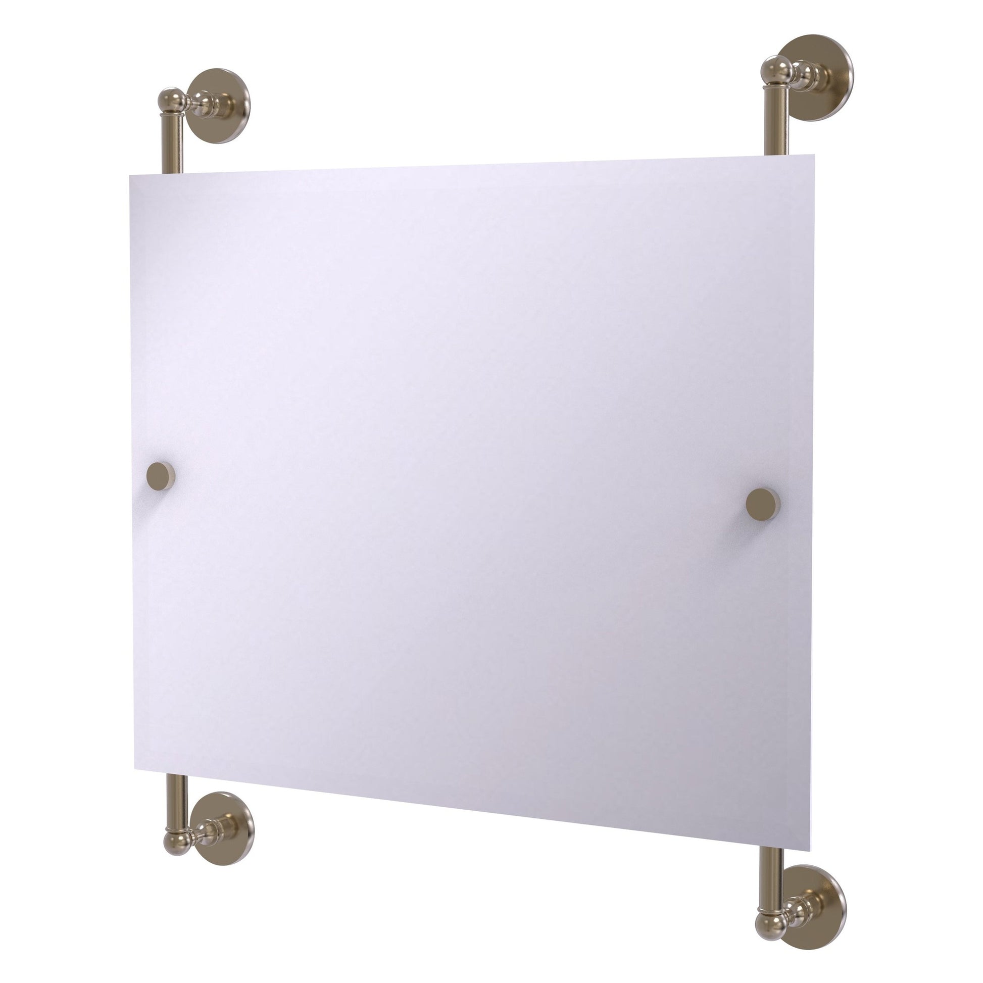 Allied Brass Prestige Skyline 26" x 3.8" Antique Pewter Solid Brass Rectangular Frameless Rail Mounted Mirror
