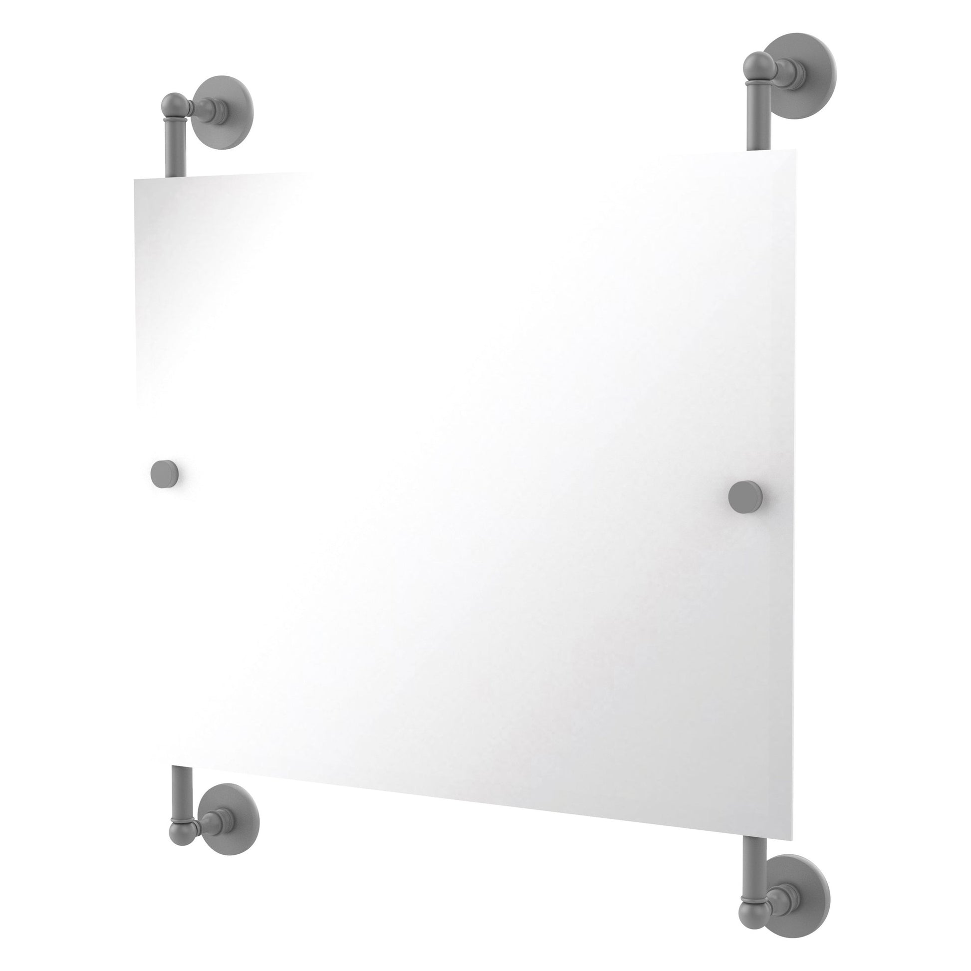 Allied Brass Prestige Skyline 26" x 3.8" Matte Gray Solid Brass Rectangular Frameless Rail Mounted Mirror