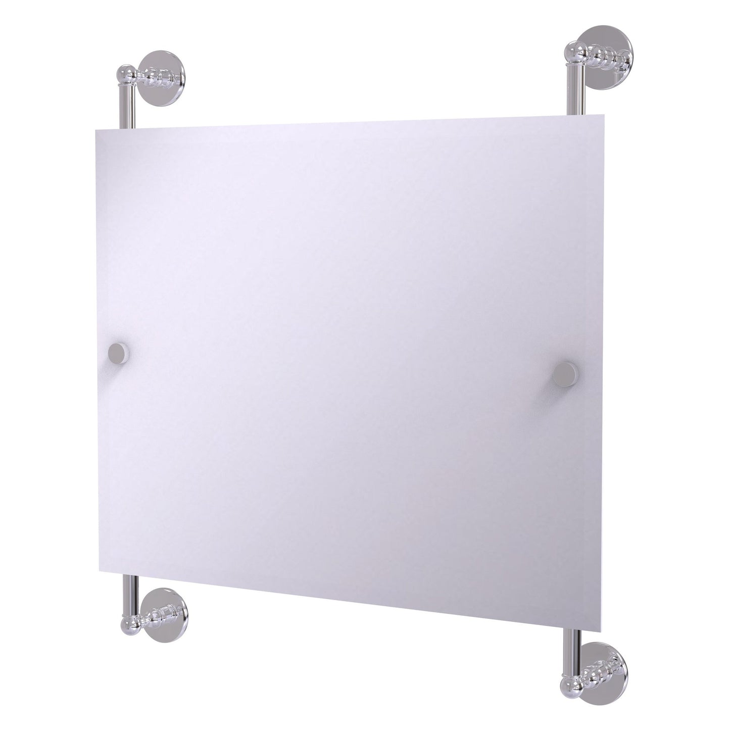 Allied Brass Prestige Skyline 26" x 3.8" Polished Chrome Solid Brass Rectangular Frameless Rail Mounted Mirror