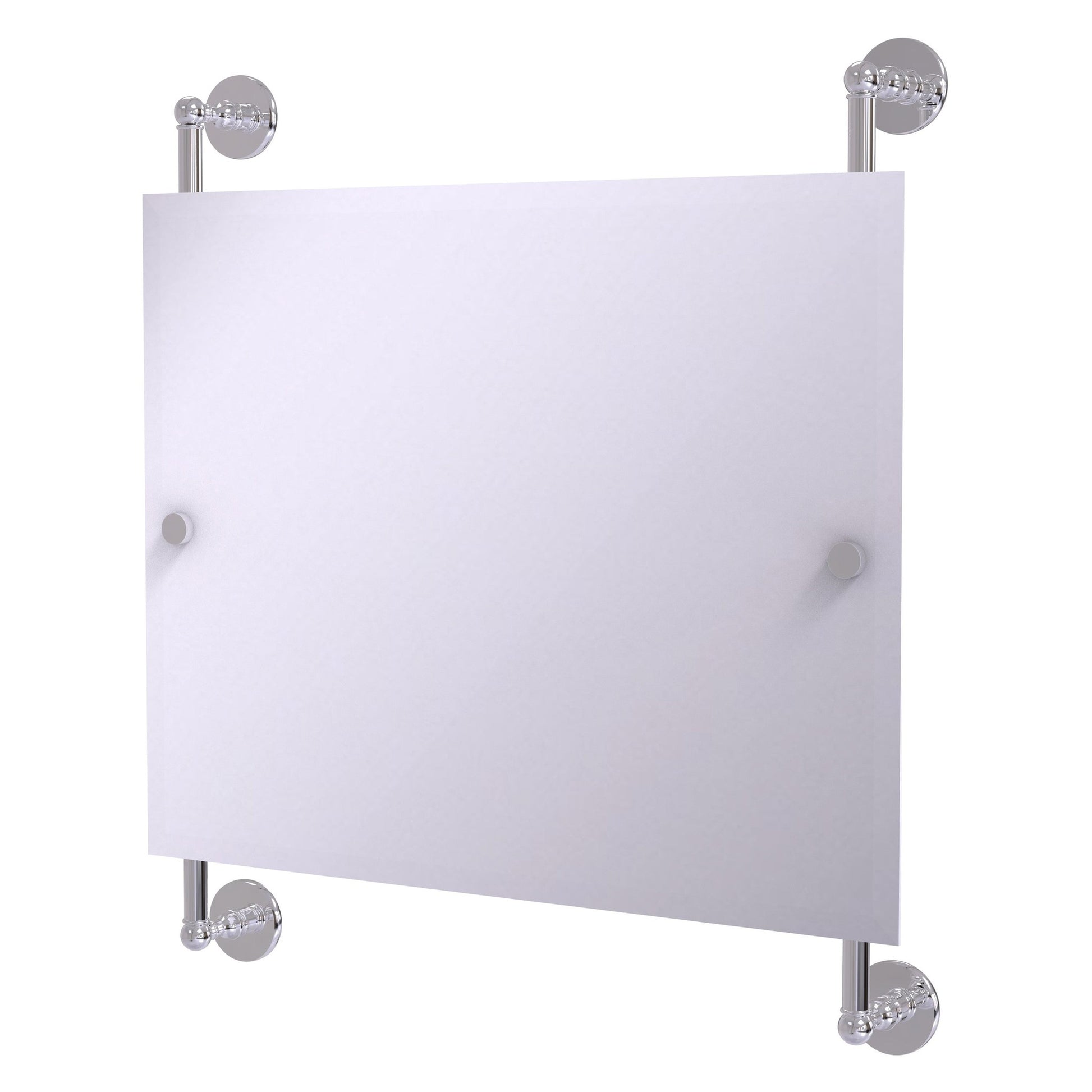 Allied Brass Prestige Skyline 26" x 3.8" Polished Chrome Solid Brass Rectangular Frameless Rail Mounted Mirror