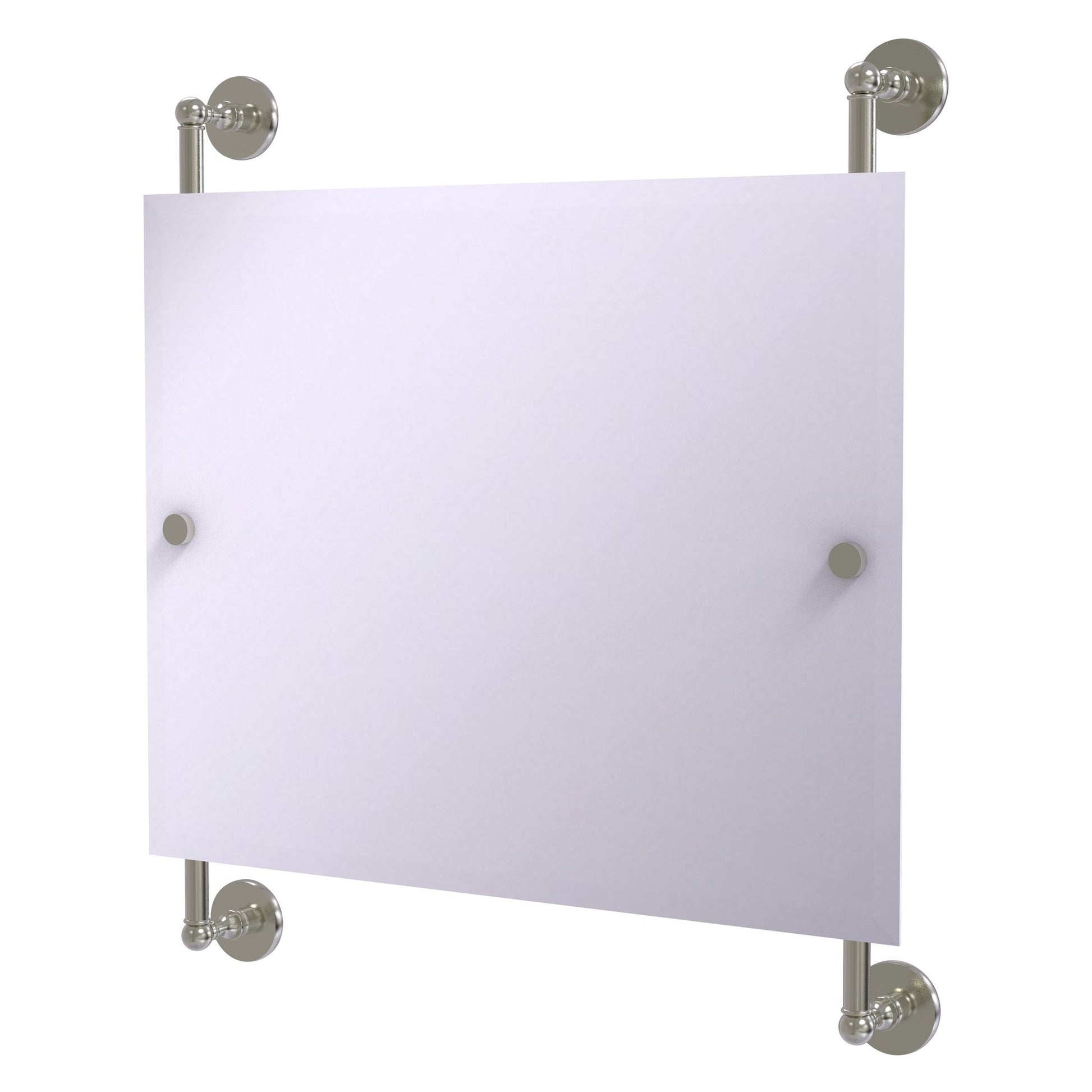 Allied Brass Prestige Skyline 26" x 3.8" Satin Nickel Solid Brass Rectangular Frameless Rail Mounted Mirror