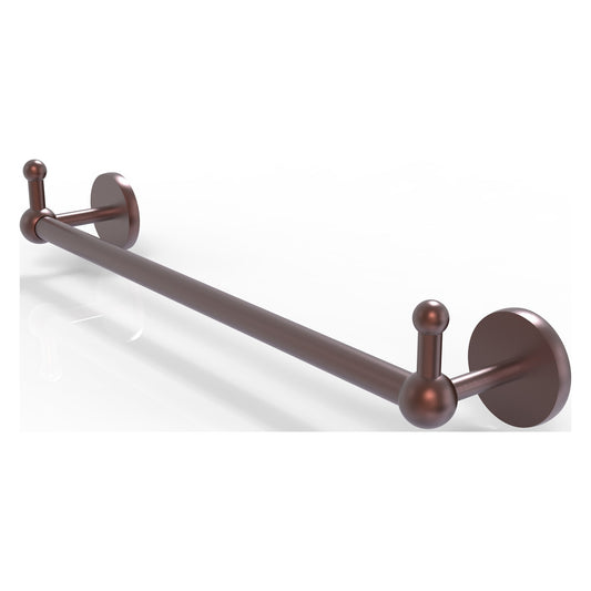 Allied Brass Prestige Skyline 26.25" x 3.8" Antique Copper Solid Brass Towel Bar With Integrated Hooks