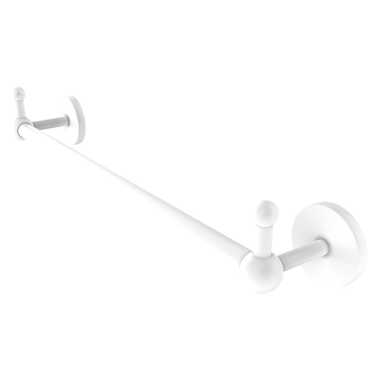 Allied Brass Prestige Skyline 26.25" x 3.8" Matte White Solid Brass Towel Bar With Integrated Hooks