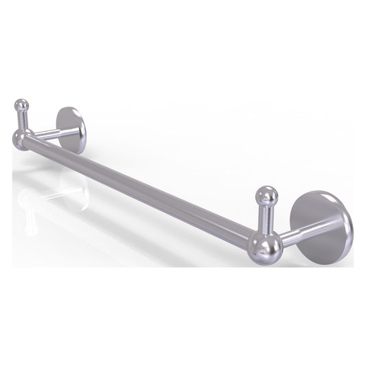 Allied Brass Prestige Skyline 26.25" x 3.8" Satin Chrome Solid Brass Towel Bar With Integrated Hooks