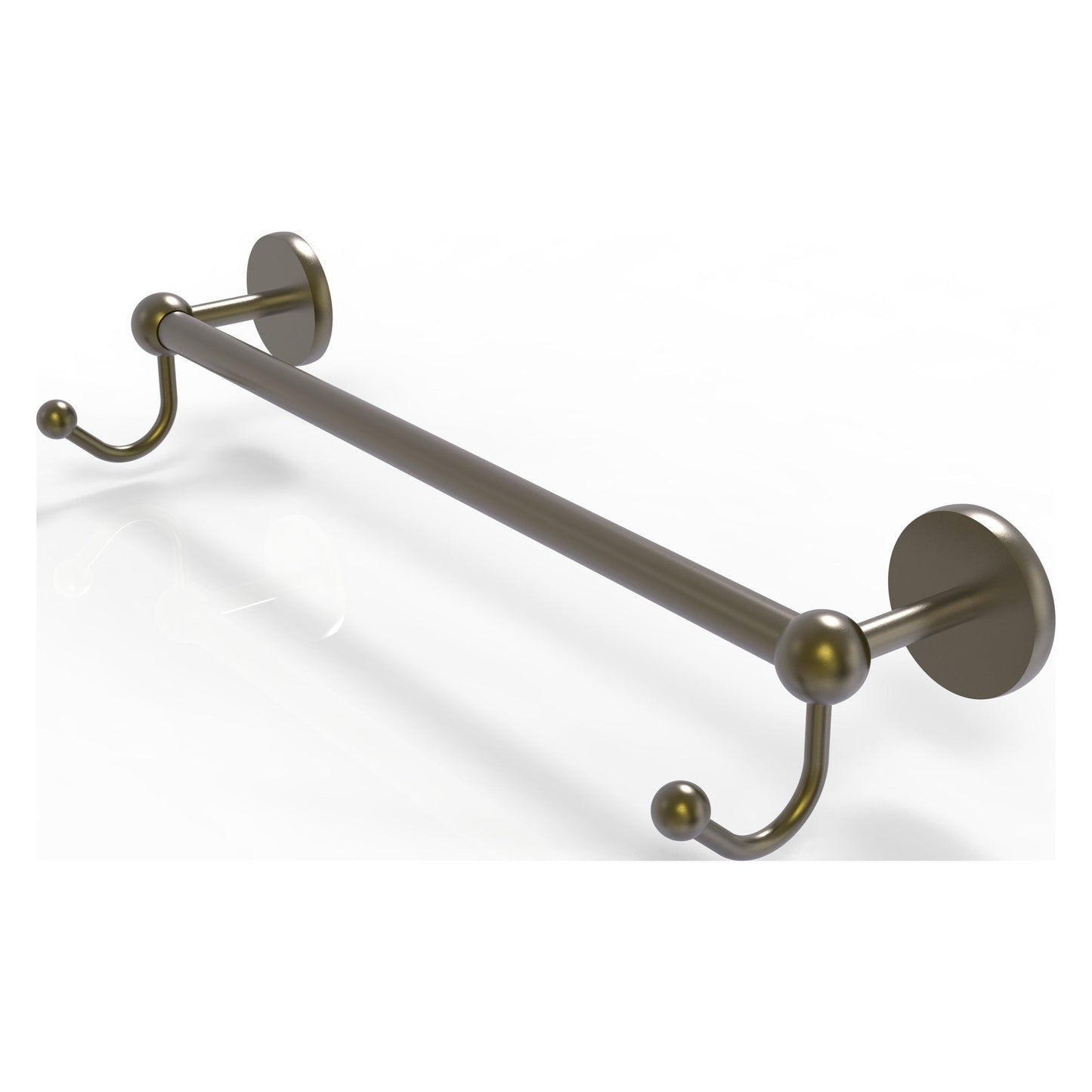 Allied Brass Prestige Skyline 26.25" x 5.7" Antique Brass Solid Brass Towel Bar With Integrated Hooks