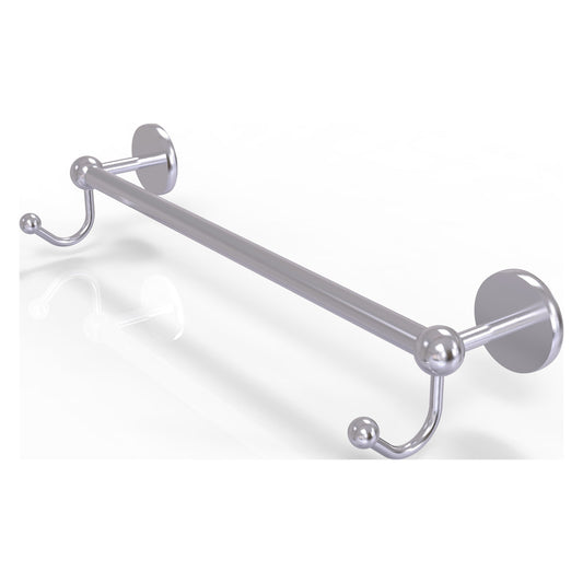 Allied Brass Prestige Skyline 26.25" x 5.7" Satin Chrome Solid Brass Towel Bar With Integrated Hooks