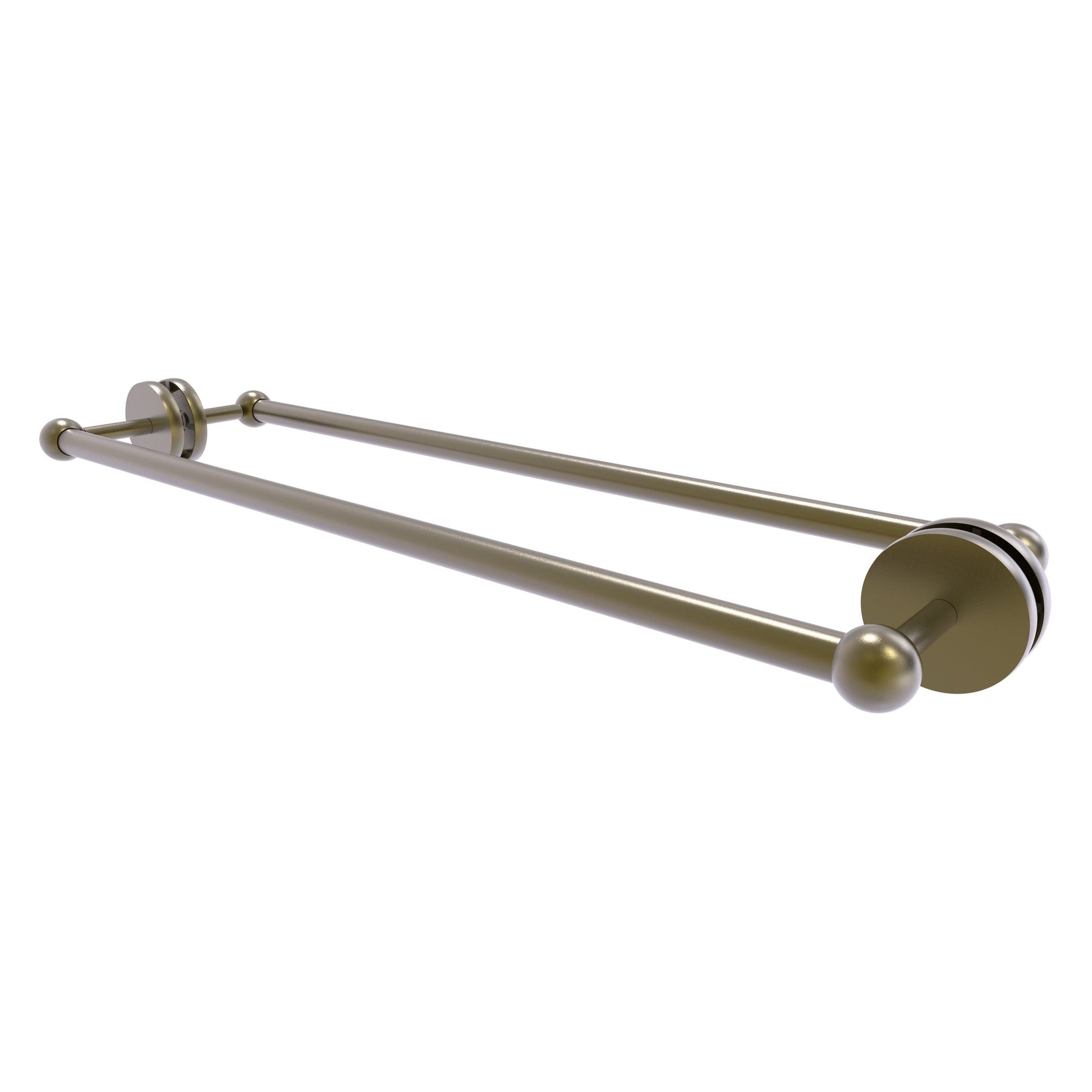 Allied Brass Prestige Skyline 26.7" x 7.2" Antique Brass Solid Brass Back-to-Back Shower Door and Towel Bar