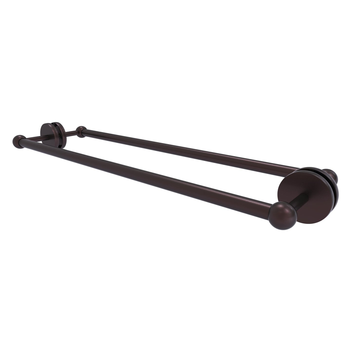 Allied Brass Prestige Skyline 26.7" x 7.2" Antique Bronze Solid Brass Back-to-Back Shower Door and Towel Bar