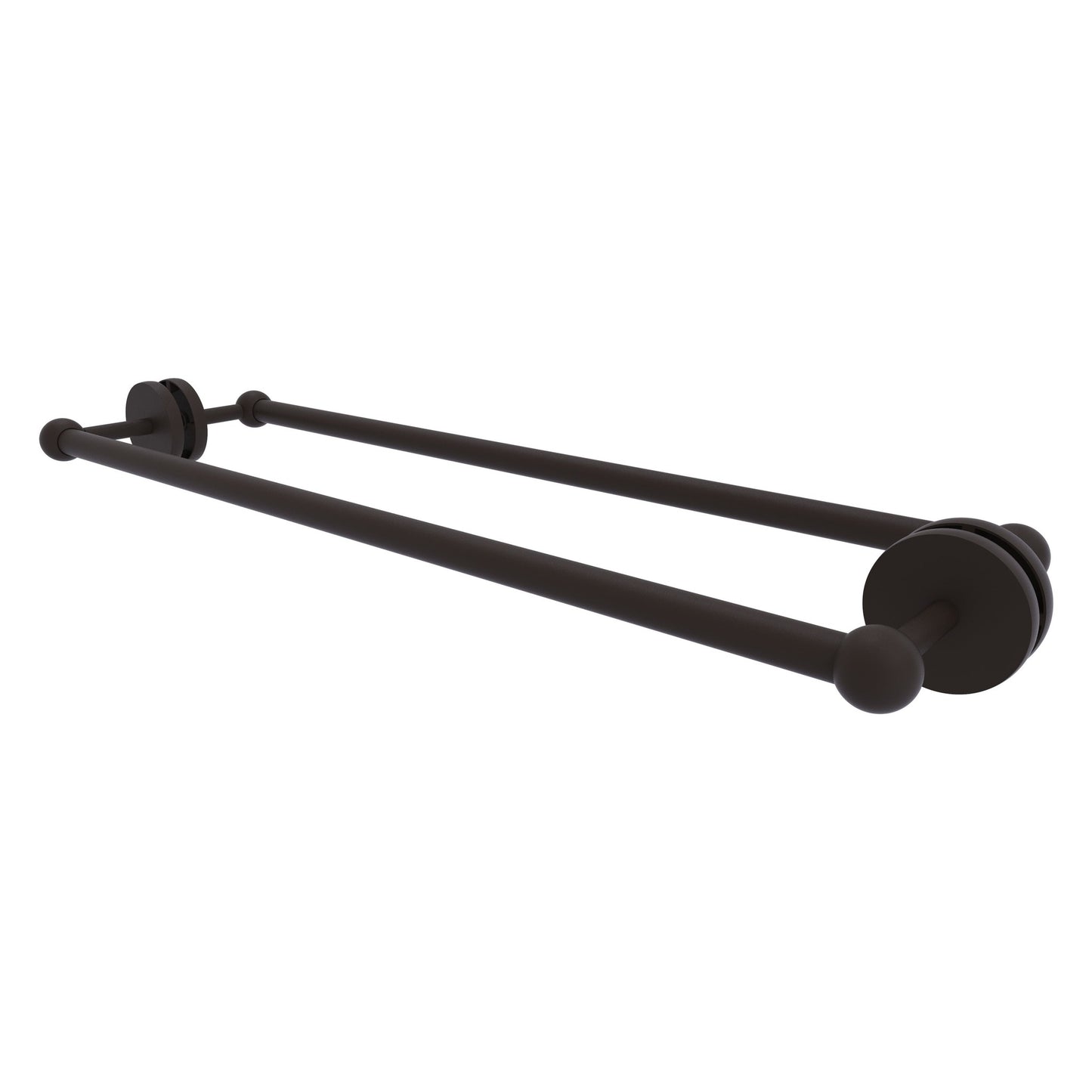Allied Brass Prestige Skyline 26.7" x 7.2" Oil Rubbed Bronze Solid Brass Back-to-Back Shower Door and Towel Bar