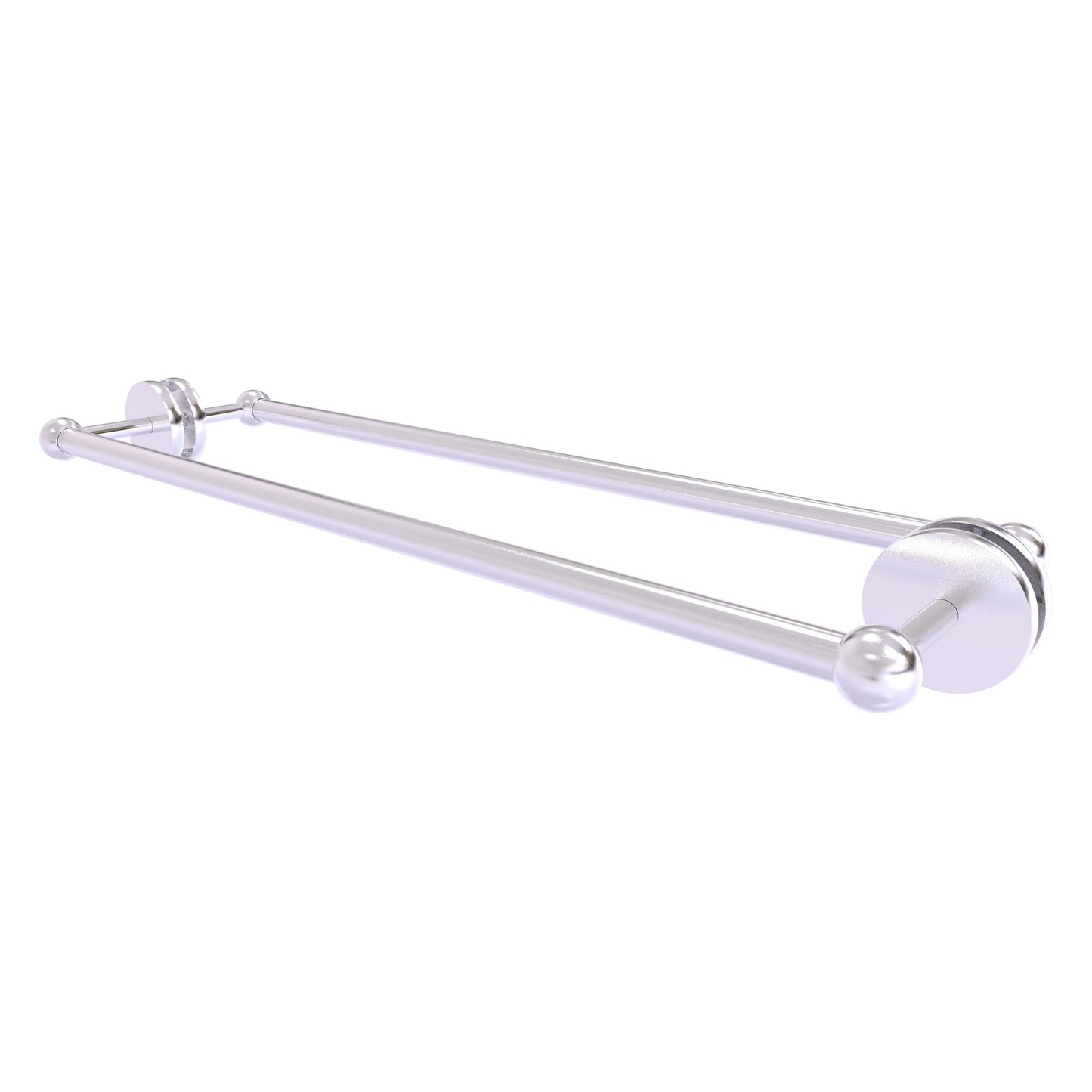 Allied Brass Prestige Skyline 26.7" x 7.2" Satin Chrome Solid Brass Back-to-Back Shower Door and Towel Bar