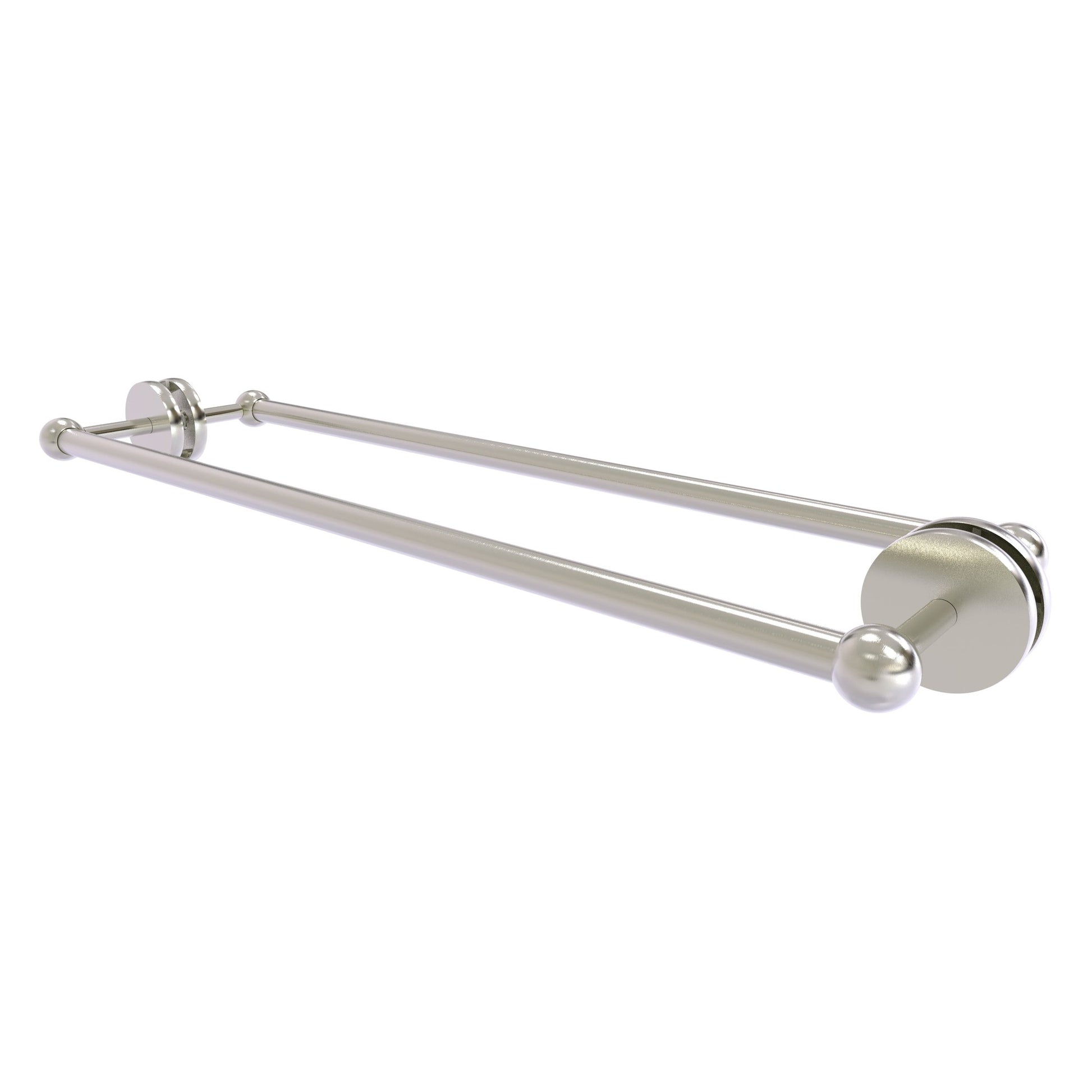 Allied Brass Prestige Skyline 26.7" x 7.2" Satin Nickel Solid Brass Back-to-Back Shower Door and Towel Bar