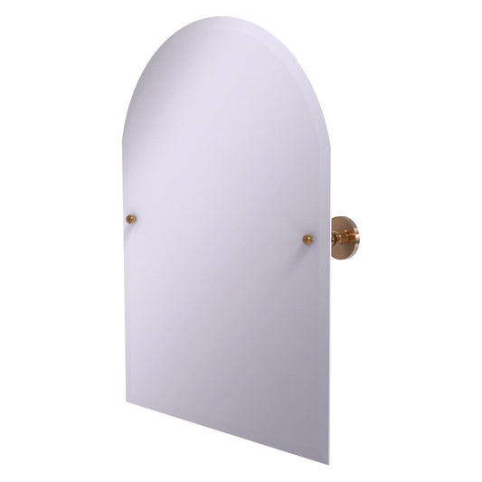 Allied Brass Prestige Skyline 29" x 21" Brushed Bronze Solid Brass Frameless Arched Top Tilt Mirror With Beveled Edge