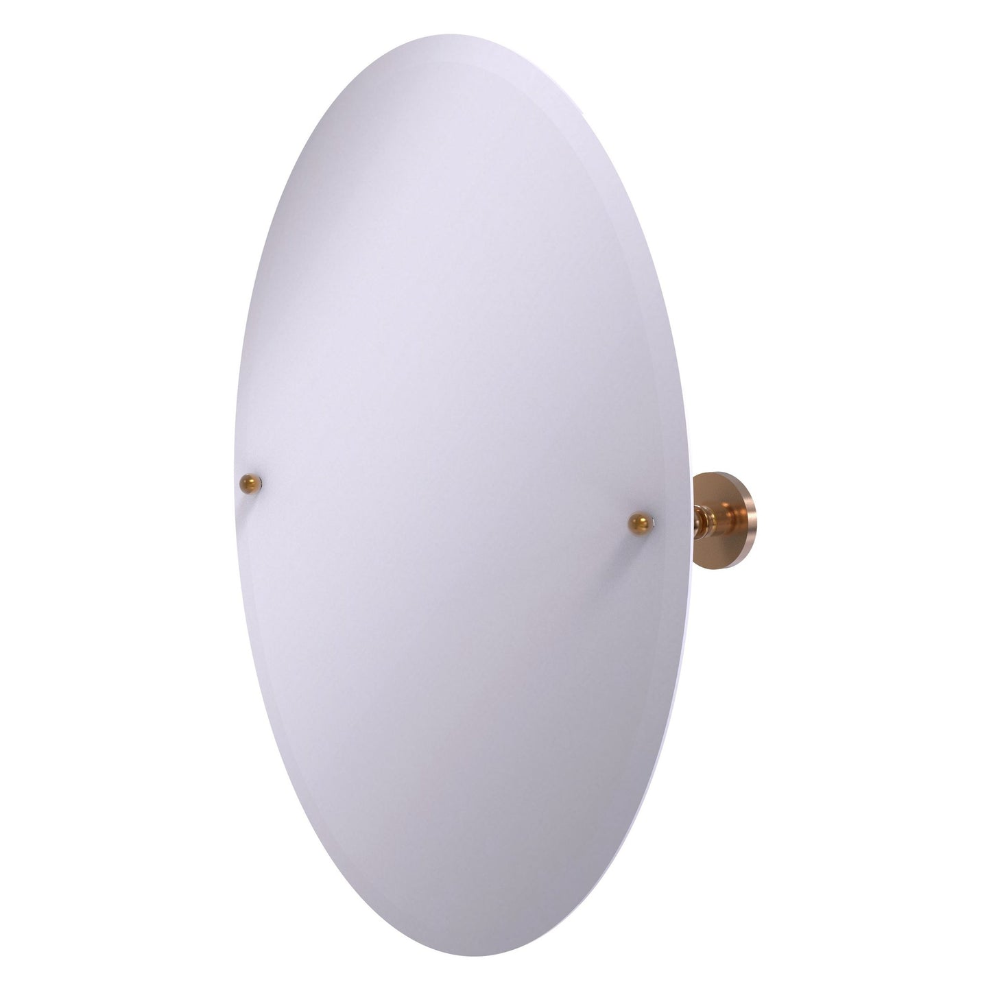 Allied Brass Prestige Skyline 29" x 21" Brushed Bronze Solid Brass Frameless Oval Tilt Mirror With Beveled Edge