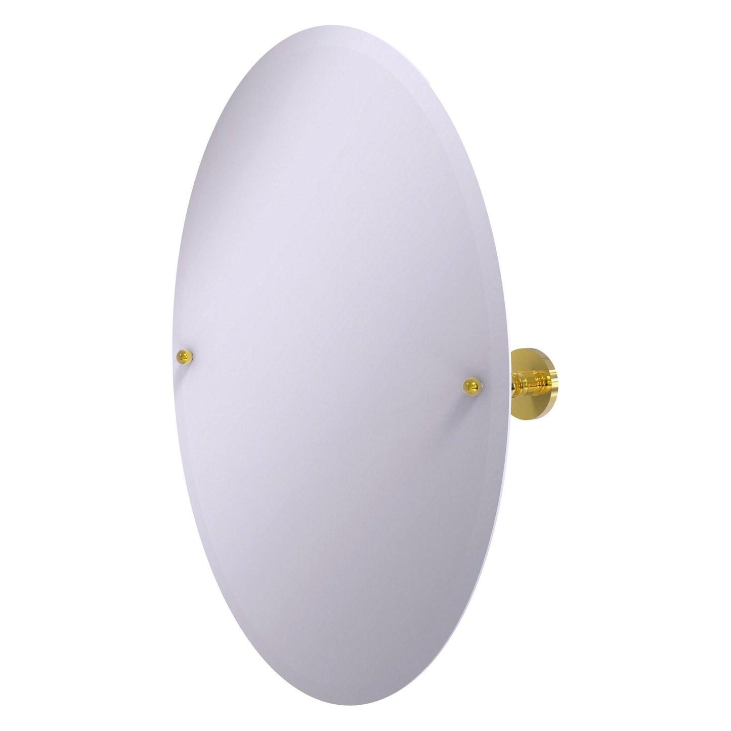 Allied Brass Prestige Skyline 29" x 21" Polished Brass Solid Brass Frameless Oval Tilt Mirror With Beveled Edge