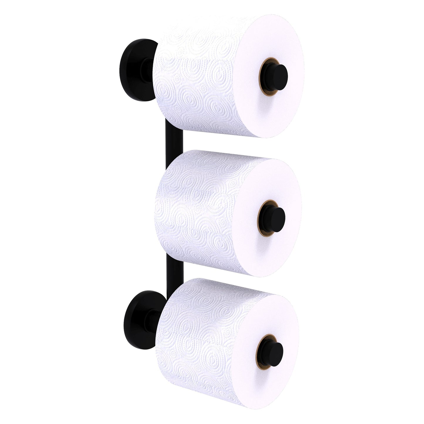 Allied Brass Prestige Skyline 2.6" x 7.3" Matte Black Solid Brass 3-Roll Reserve Roll Toilet Paper Holder
