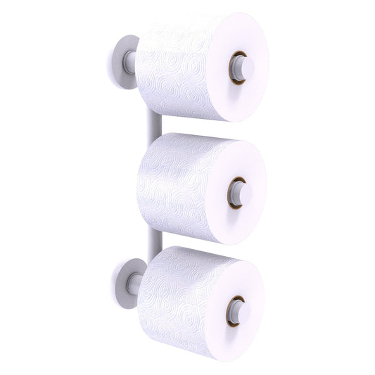 Allied Brass Prestige Skyline 2.6" x 7.3" Matte White Solid Brass 3-Roll Reserve Roll Toilet Paper Holder