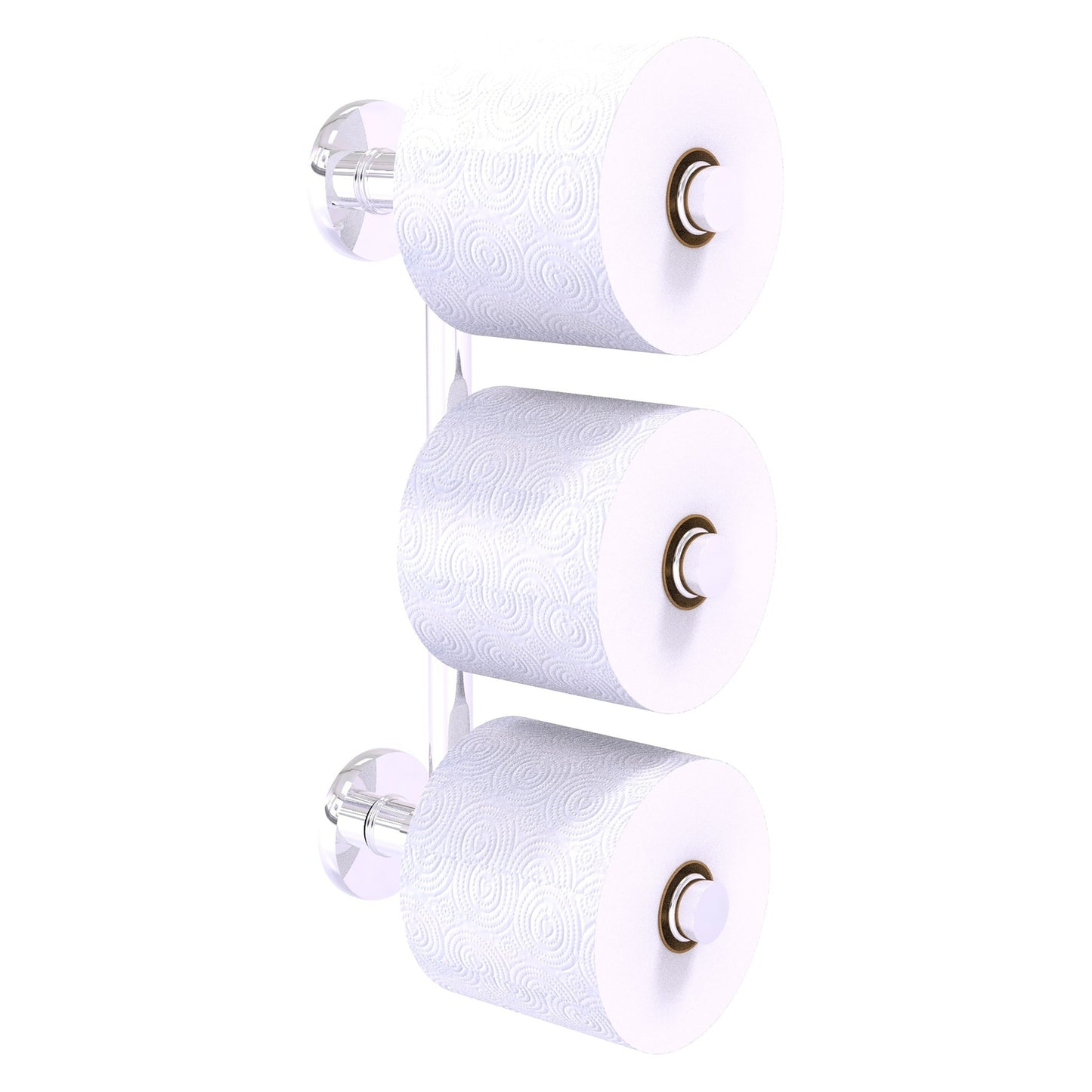Allied Brass Prestige Skyline 2.6" x 7.3" Polished Chrome Solid Brass 3-Roll Reserve Roll Toilet Paper Holder