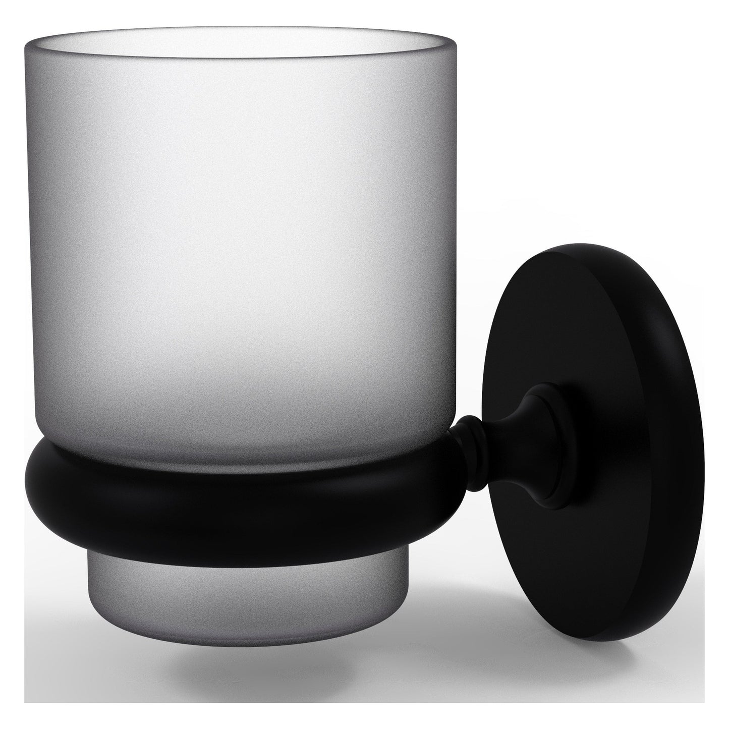Allied Brass Prestige Skyline 3" x 2.5" Matte Black Solid Brass Wall-Mounted Tumbler Holder