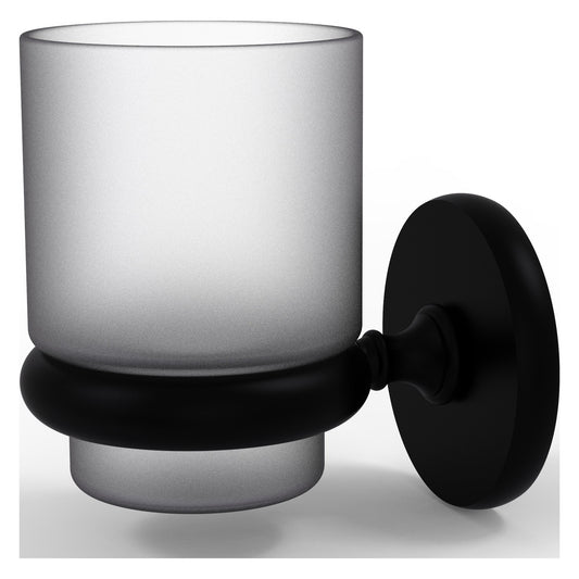 Allied Brass Prestige Skyline 3" x 2.5" Matte Black Solid Brass Wall-Mounted Tumbler Holder