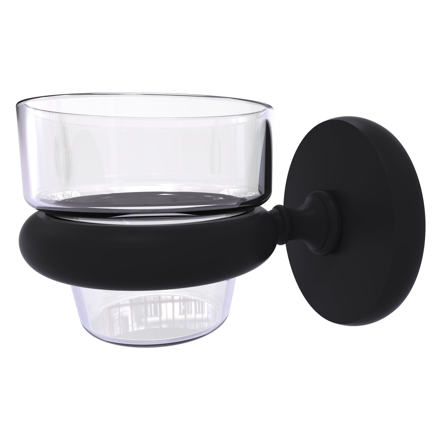 Allied Brass Prestige Skyline 3" x 2.5" Matte Black Solid Brass Wall-Mounted Votive Candle Holder