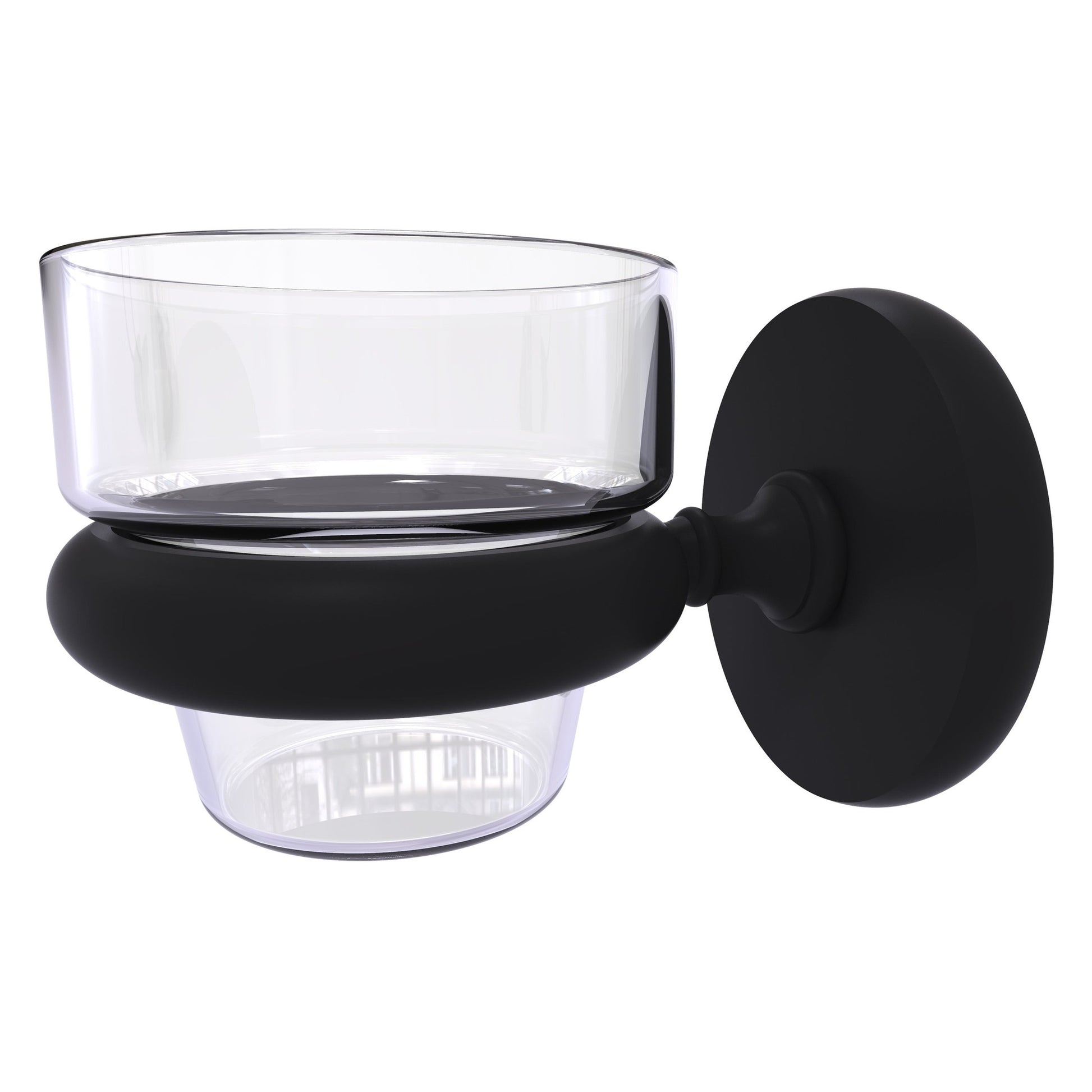 Allied Brass Prestige Skyline 3" x 2.5" Matte Black Solid Brass Wall-Mounted Votive Candle Holder