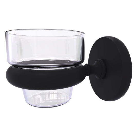 Allied Brass Prestige Skyline 3" x 2.5" Matte Black Solid Brass Wall-Mounted Votive Candle Holder