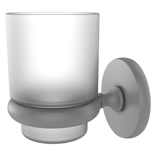 Allied Brass Prestige Skyline 3" x 2.5" Matte Gray Solid Brass Wall-Mounted Tumbler Holder